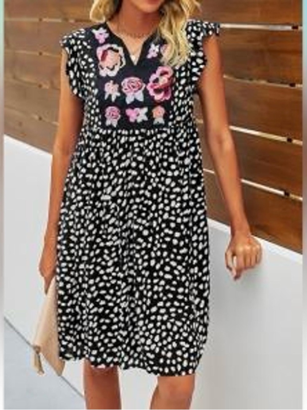Women’s Summer Leopard Mini Dress Sleeveless Flowy Size Large KIRUNDO